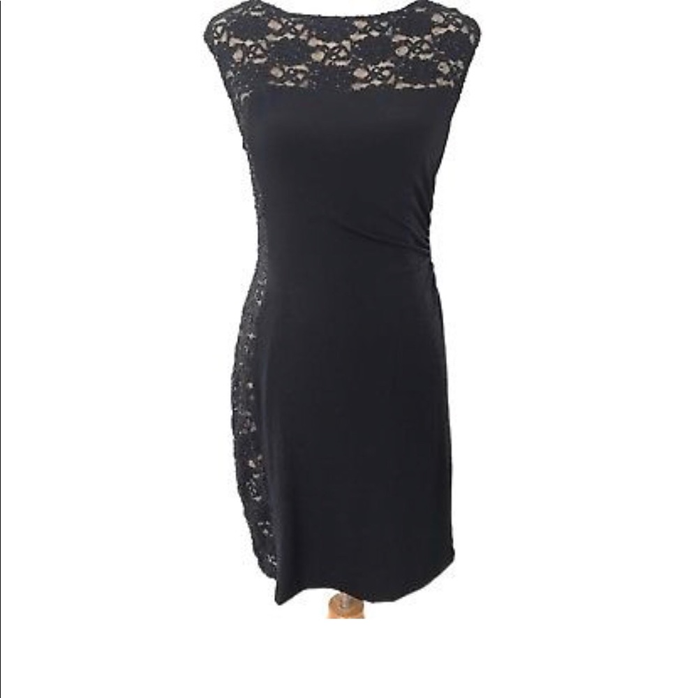 Black cocktail dress with lace